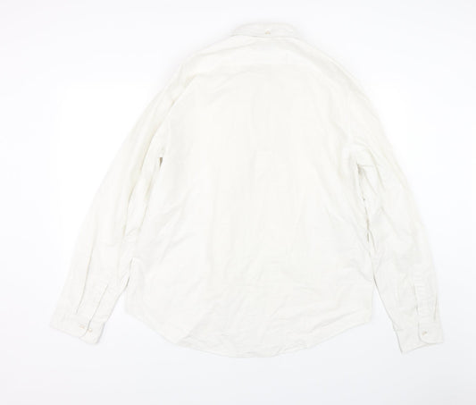 Mens UK Size XL NEXT Beige  Button-Up Long Sleeve Casual Shirt