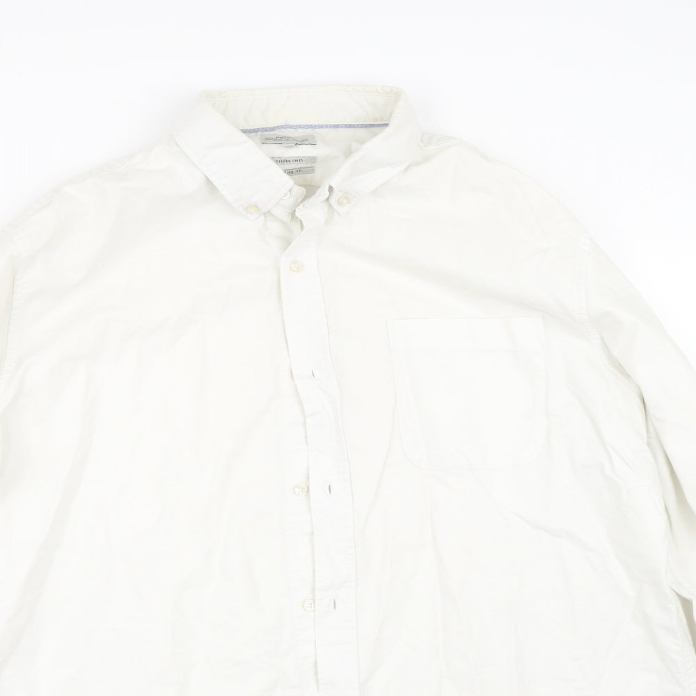 Mens UK Size XL NEXT Beige  Button-Up Long Sleeve Casual Shirt