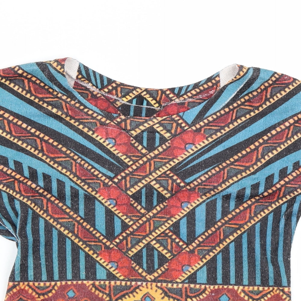 Womens UK Size L Preworn Multicoloured Basic T-Shirt