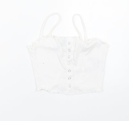 Primark Womens White   Cropped Tank Size 6