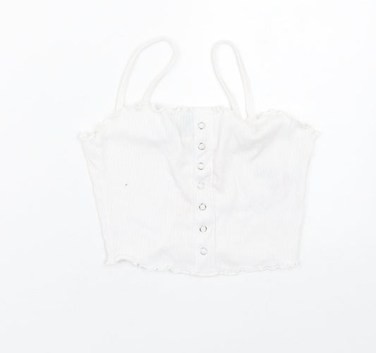 Primark Womens White   Cropped Tank Size 6