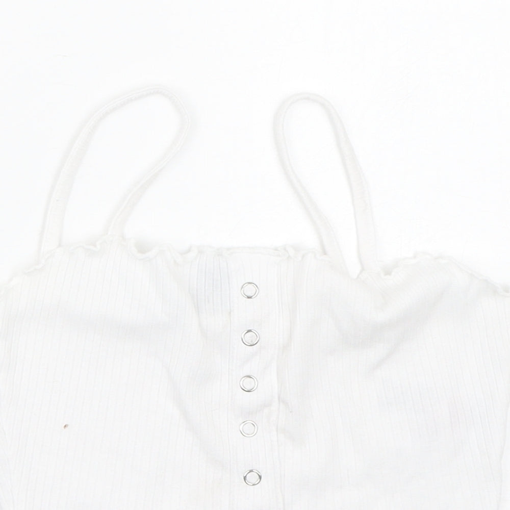 Primark Womens White   Cropped Tank Size 6