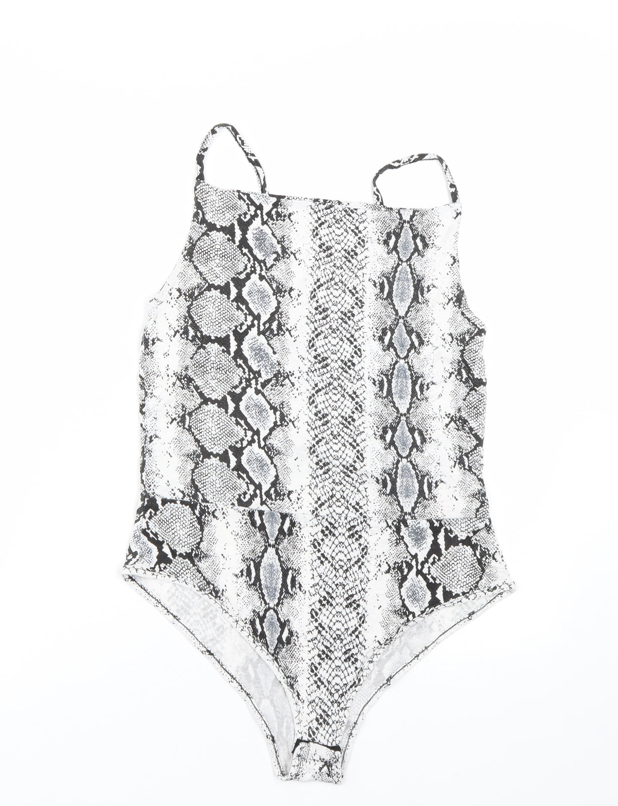 New Look Womens White Animal Print  Catsuit One-Piece Size 12