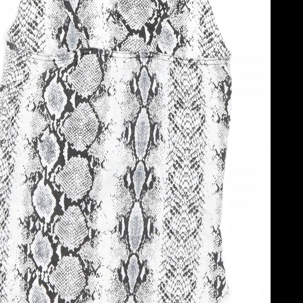 New Look Womens White Animal Print  Catsuit One-Piece Size 12