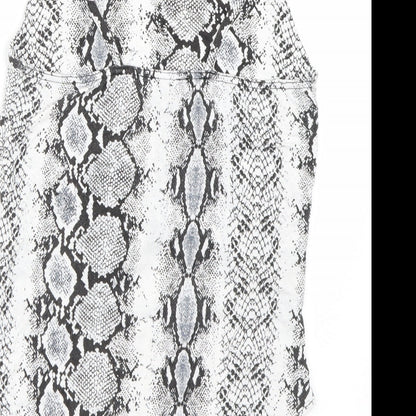 New Look Womens White Animal Print  Catsuit One-Piece Size 12