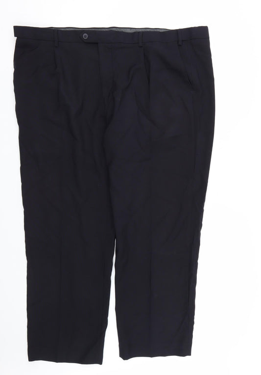 Womens UK Size 44 M&S Regular Fit  Blue Trousers