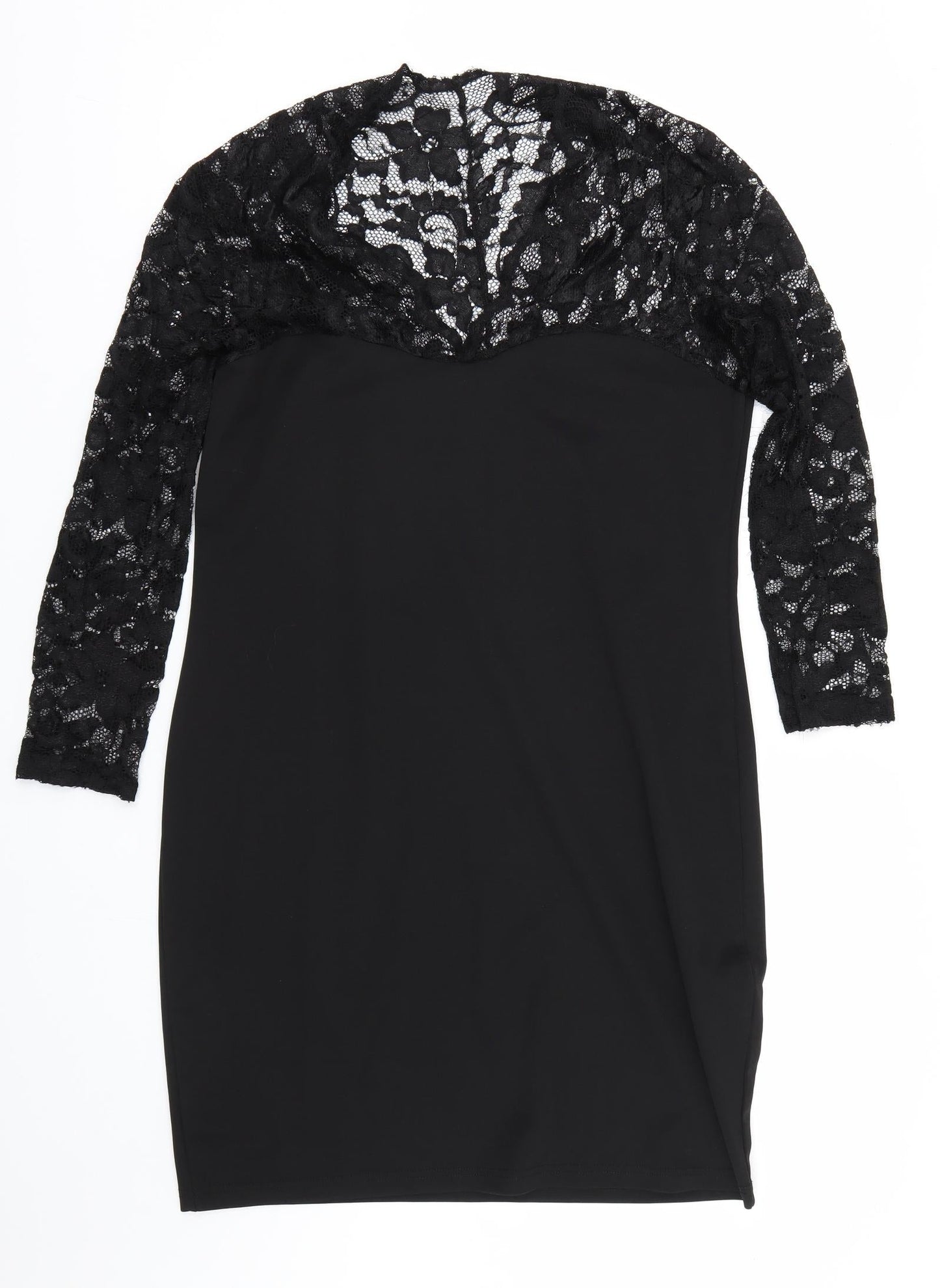 Elite99 Womens Black Floral  T-Shirt Dress  Size M