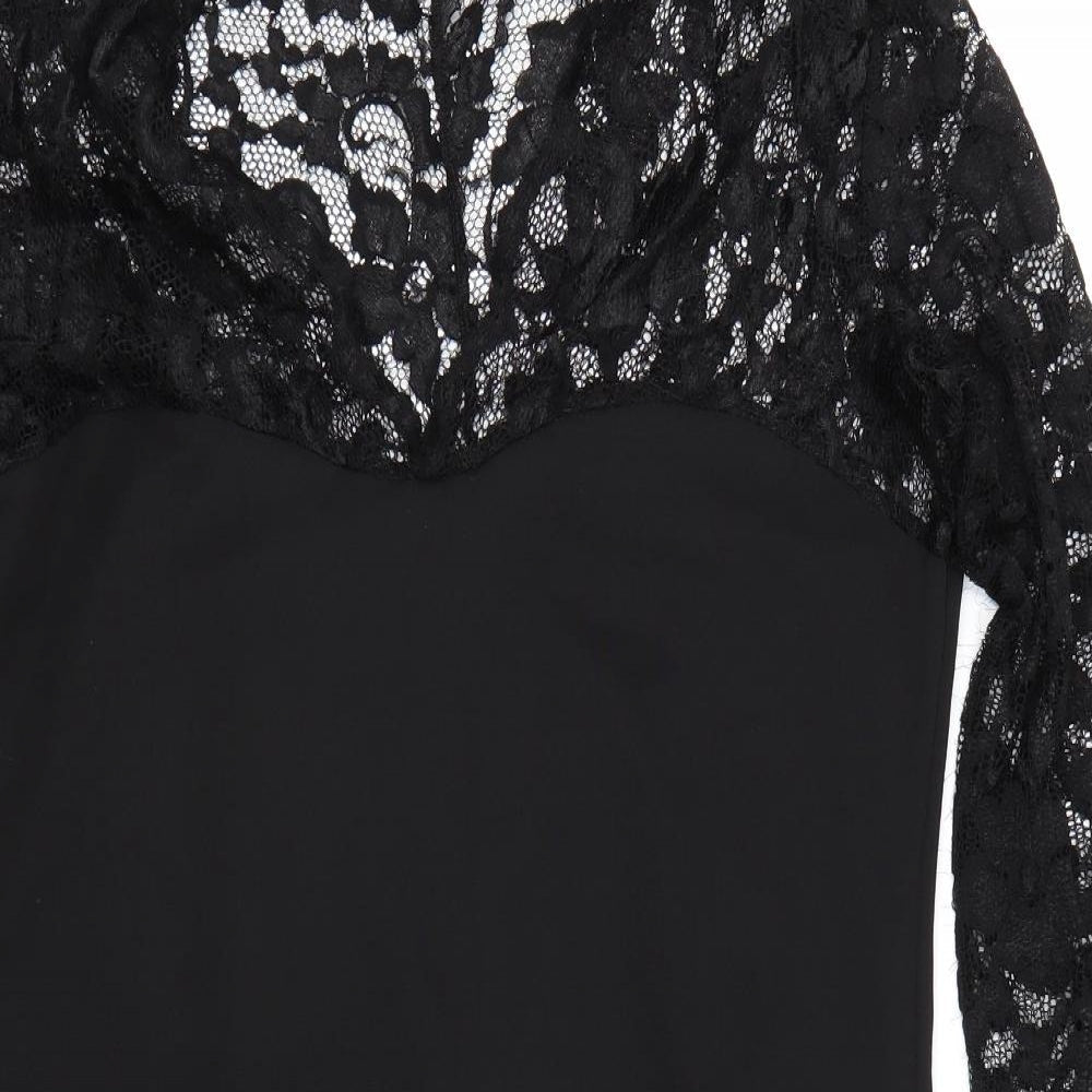 Elite99 Womens Black Floral  T-Shirt Dress  Size M