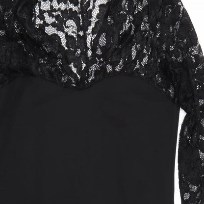 Elite99 Womens Black Floral  T-Shirt Dress  Size M