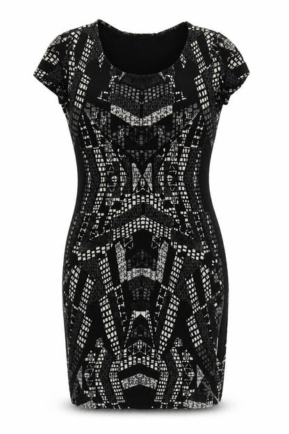 H&M Womens Black Geometric  Wrap Dress  Size M
