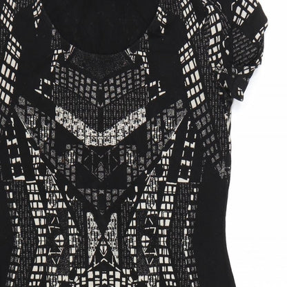 H&M Womens Black Geometric  Wrap Dress  Size M