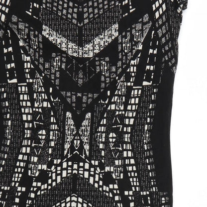 H&M Womens Black Geometric  Wrap Dress  Size M