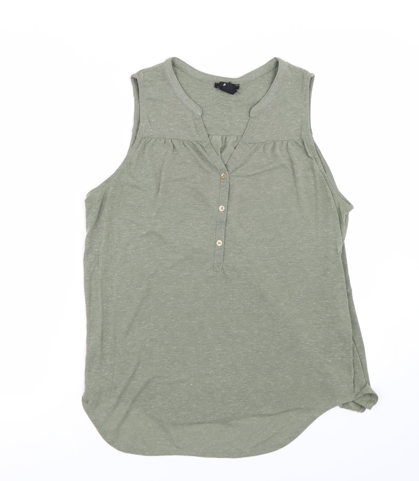 Womens UK Size M H&M Green Basic Tank