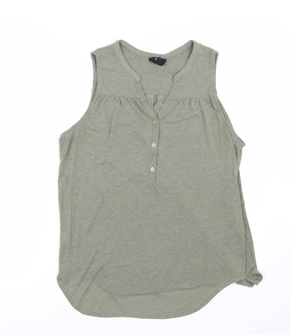 Womens UK Size M H&M Green Basic Tank