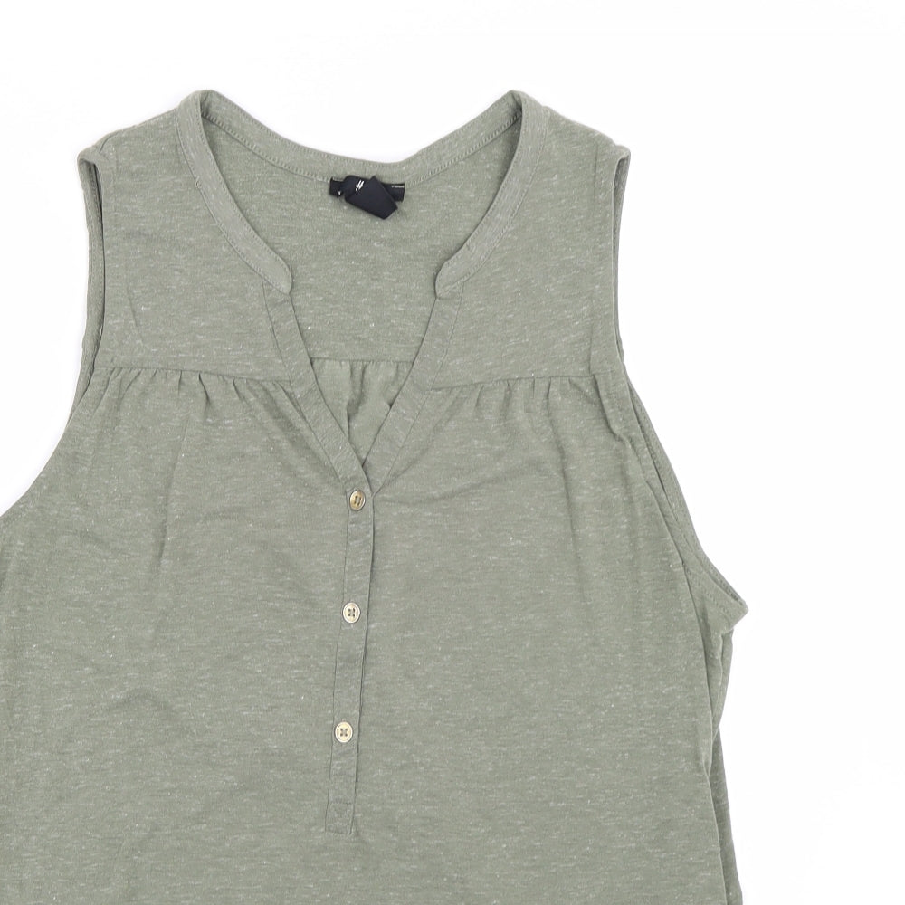 Womens UK Size M H&M Green Basic Tank