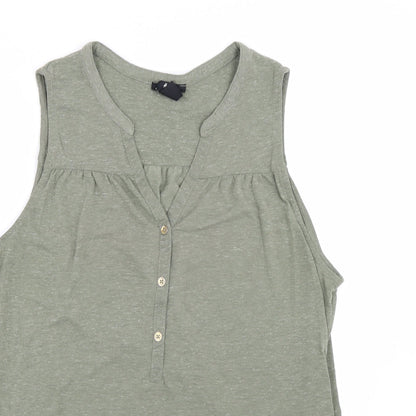 Womens UK Size M H&M Green Basic Tank