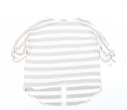 George Womens Pink Striped  Basic T-Shirt Size 12