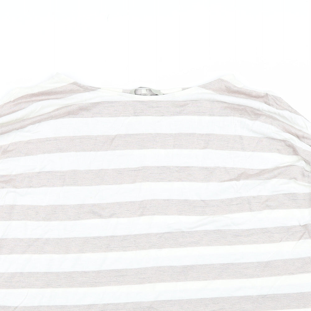 George Womens Pink Striped  Basic T-Shirt Size 12