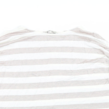 George Womens Pink Striped  Basic T-Shirt Size 12