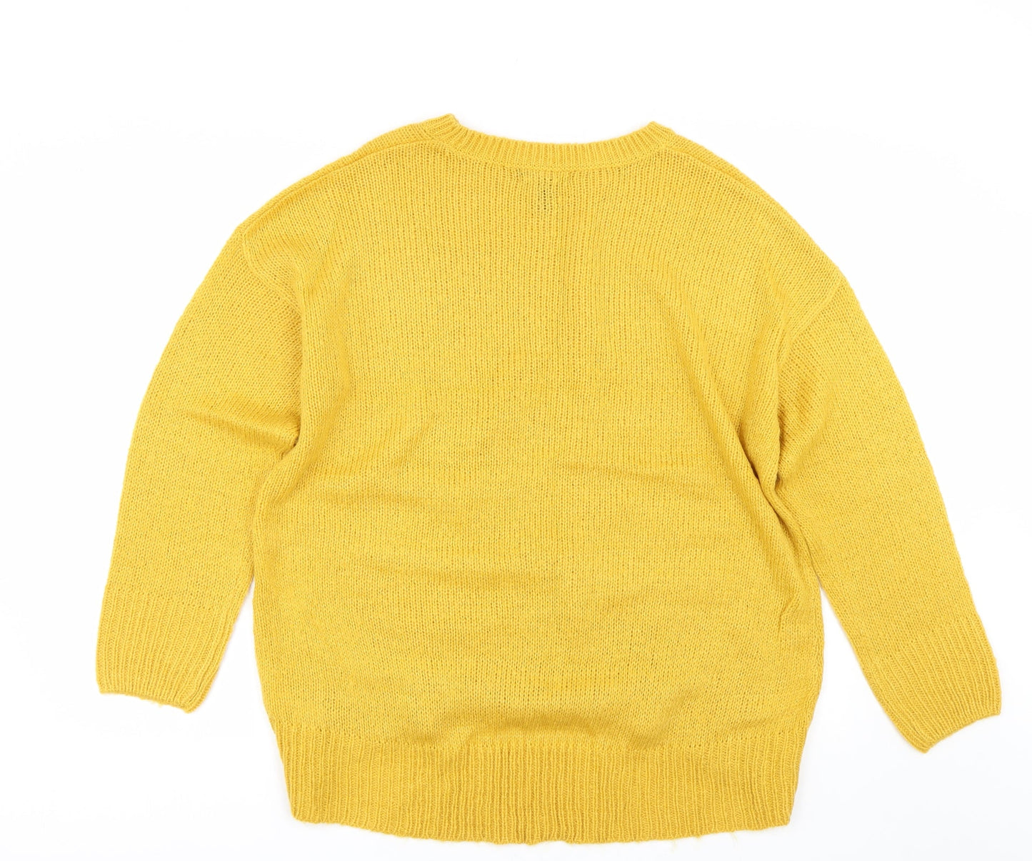 Womens UK Size L New Look Yellow Pullover Jumper
