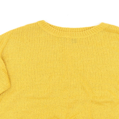 Womens UK Size L New Look Yellow Pullover Jumper