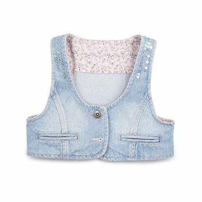 Bluezoo Girls Blue  Denim Basic Tank Size 5-6 Years