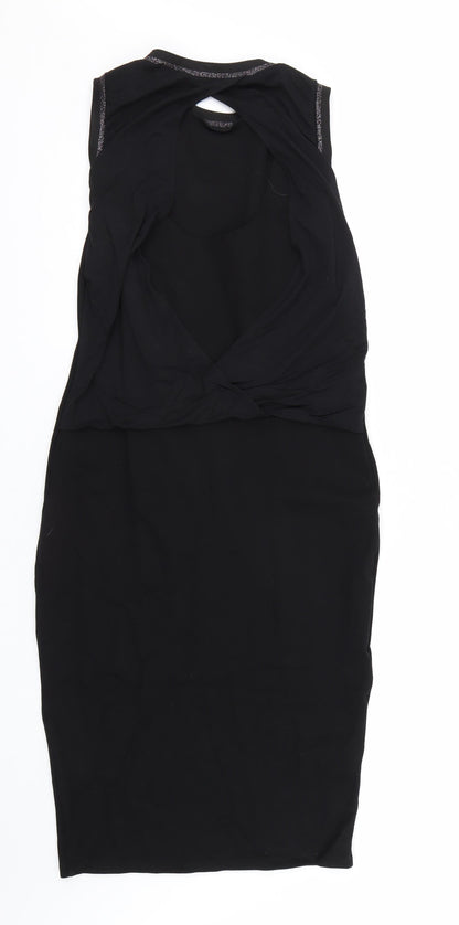Reserved  Womens Black   Wrap Dress  Size L