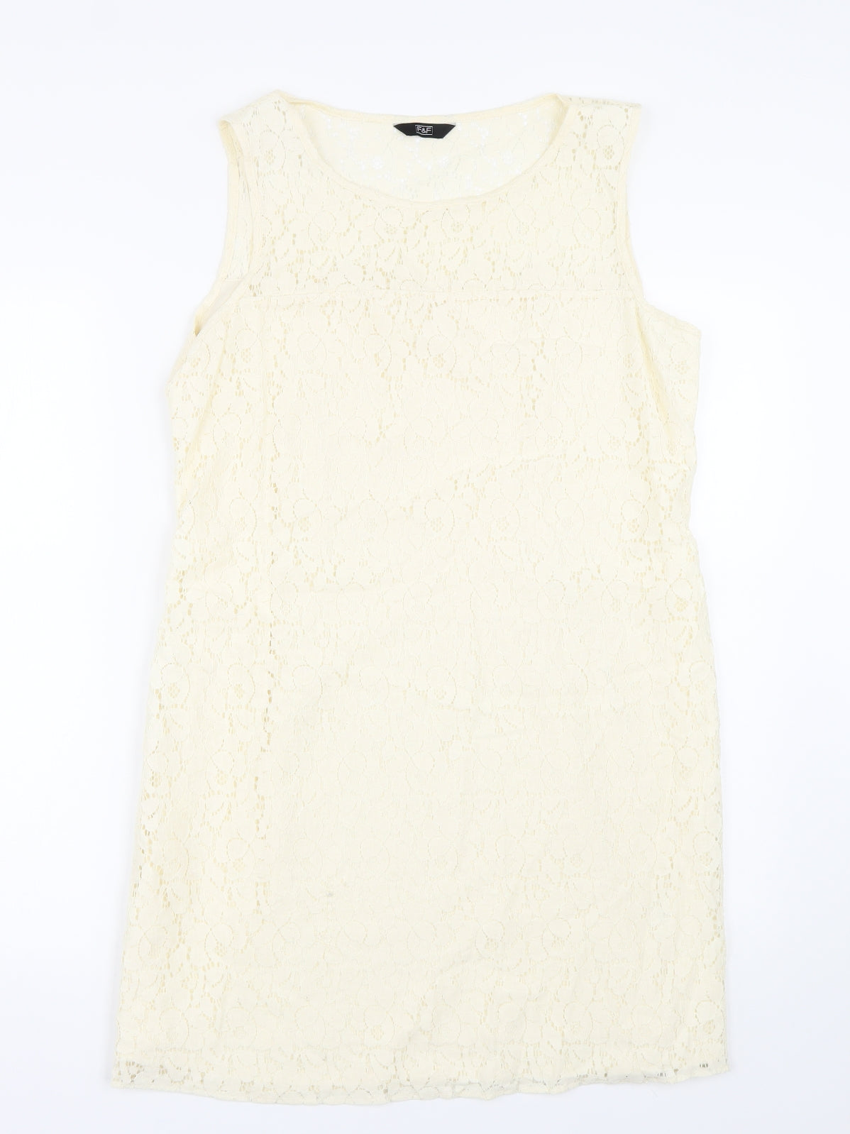 F&F Womens Beige Fair Isle  Tank Dress  Size 16