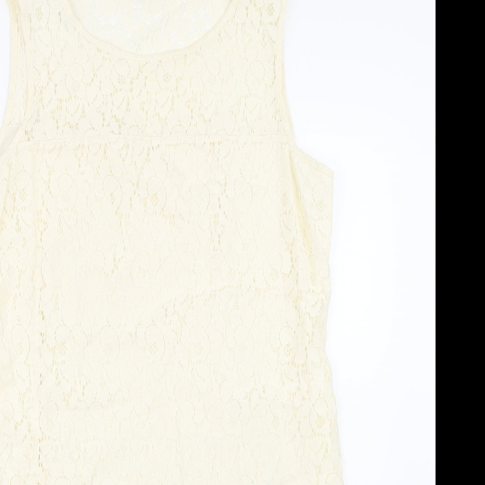 F&F Womens Beige Fair Isle  Tank Dress  Size 16