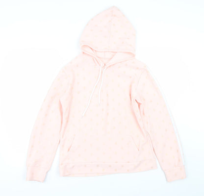 Preworn Womens Pink Polka Dot  Pullover Hoodie Size M
