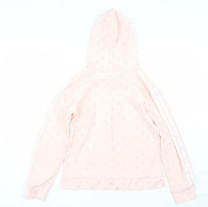 Preworn Womens Pink Polka Dot  Pullover Hoodie Size M