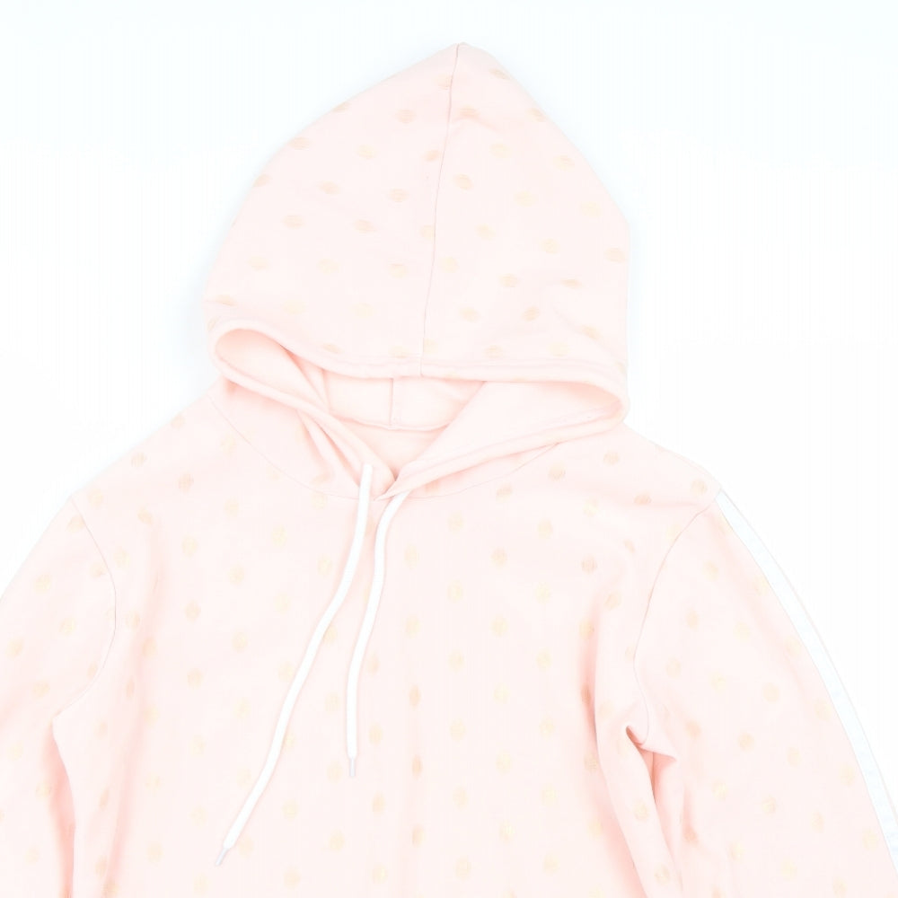 Preworn Womens Pink Polka Dot  Pullover Hoodie Size M
