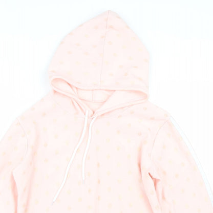 Preworn Womens Pink Polka Dot  Pullover Hoodie Size M