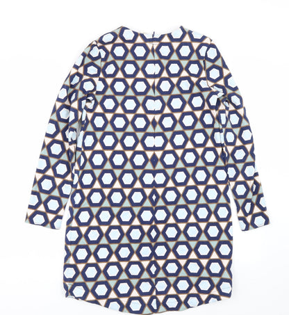 H&M Womens Blue Geometric  T-Shirt Dress  Size S