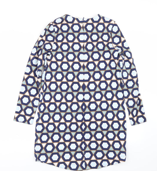 H&M Womens Blue Geometric  T-Shirt Dress  Size S