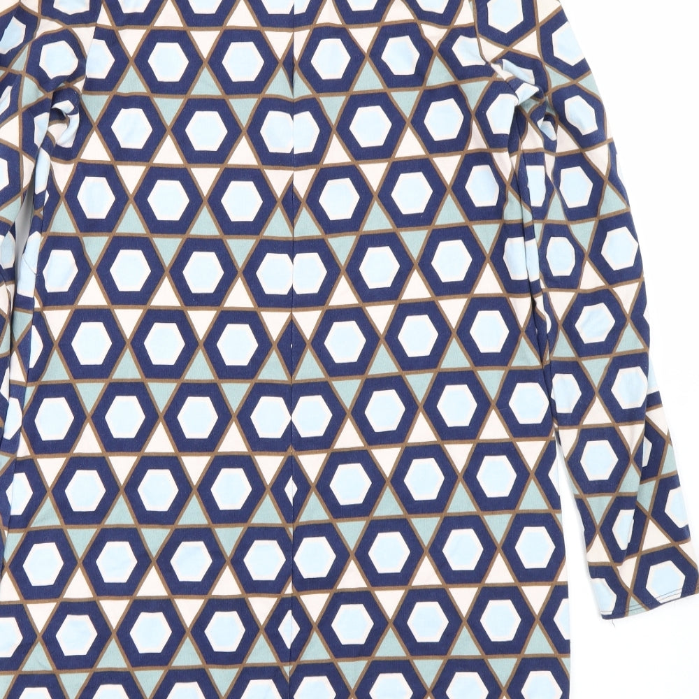 H&M Womens Blue Geometric  T-Shirt Dress  Size S