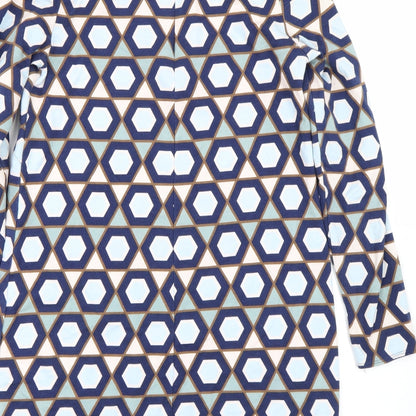 H&M Womens Blue Geometric  T-Shirt Dress  Size S