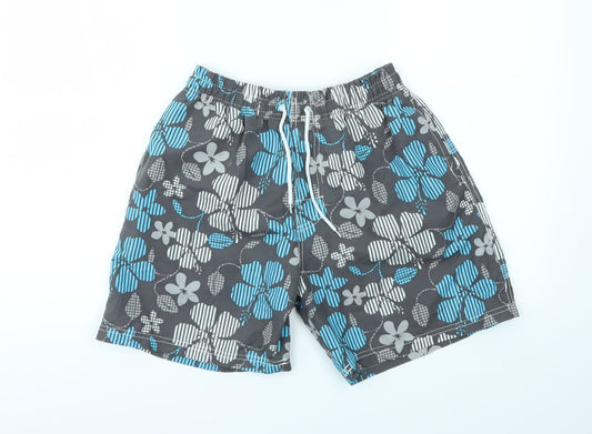 ACTIVE  Mens Multicoloured Floral  Sweat Shorts Size S - stretch waistband