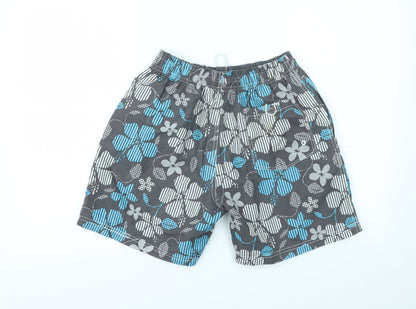 ACTIVE  Mens Multicoloured Floral  Sweat Shorts Size S - stretch waistband