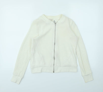 Womens UK Size 8 River Island Ivory Full Zip Jumper