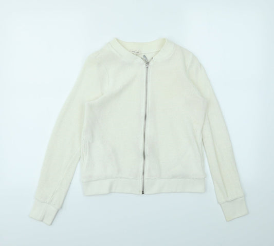 Womens UK Size 8 River Island Ivory Full Zip Jumper