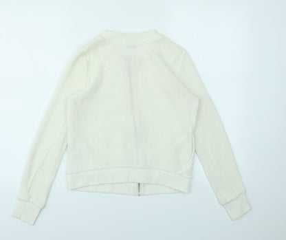 Womens UK Size 8 River Island Ivory Full Zip Jumper