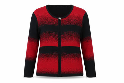 Womens UK Size XL JUST ELEGANCE Multicoloured Full Zip Jumper
