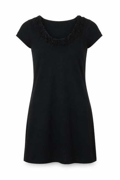 Front view of Purple women’s black fit & flare, size L
