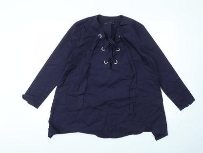 Womens UK Size S Zara Blue Basic Blouse