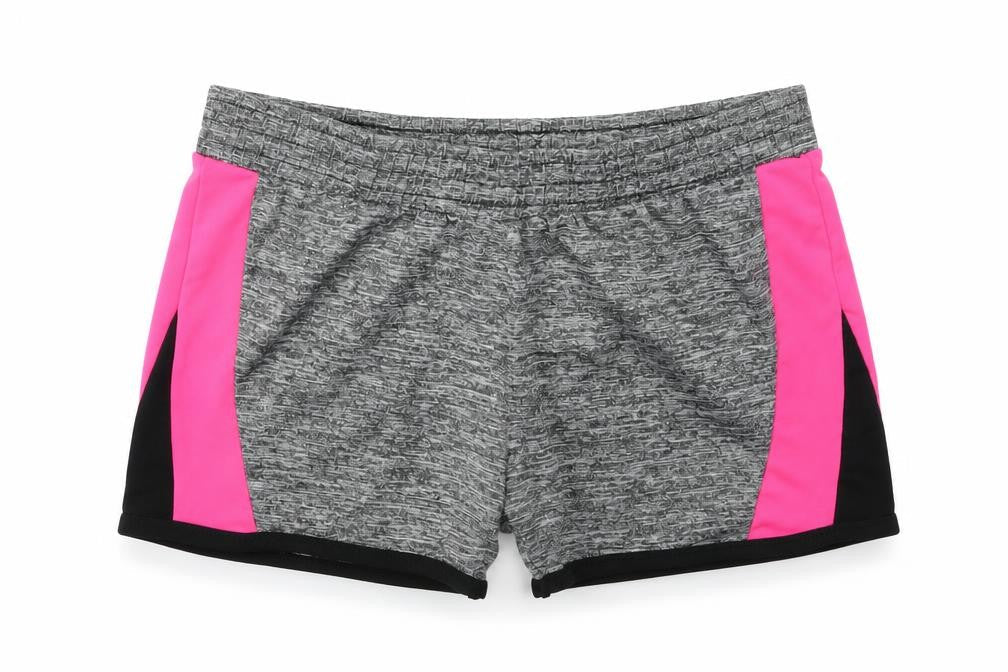 Front view of Preworn girls’ grey cut-off shorts, size L