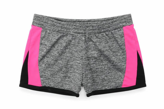 Front view of Preworn girls’ grey cut-off shorts, size L
