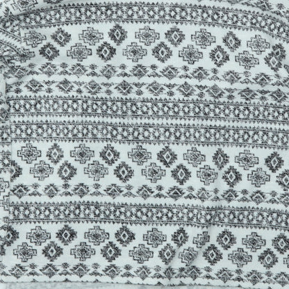 H&M Girls Grey Geometric  Cardigan Jumper Size 9-10 Years