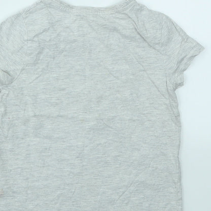 George Girls Grey   Basic T-Shirt Size 6-7 Years