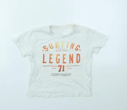 Primark Boys White   Basic T-Shirt Size 3-4 Years